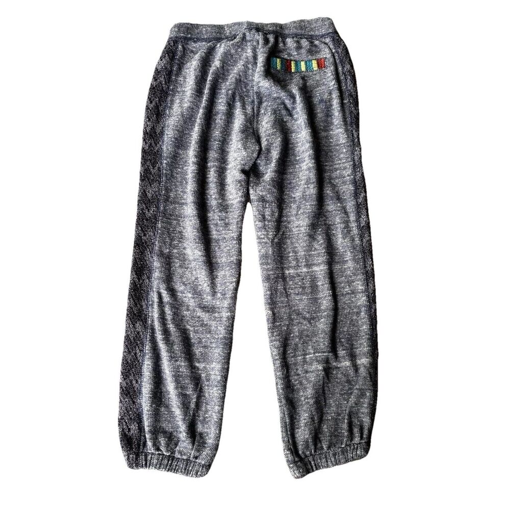 Miss Me Pants Sz M Lounge Blue Sweatpants Embroidered Terry Boho Cotton Colorful - Picture 5 of 10